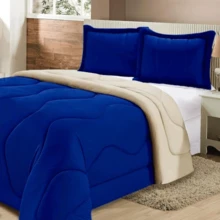 Comforter Sets - Màu xanh hoàng gia với hạt phỉ - Xem 3