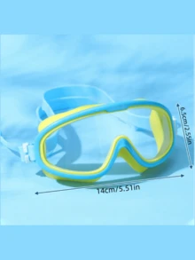 1 Pair Adult Large Frame Swimming Goggles, Anti-Fog, High Definition, Integrated Ear Plugs, Silicone Material, Swimming Equipment