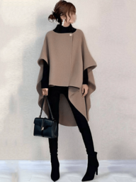 2025 秋冬新作 レディース和風ルーズコート ニット素材 小眾デザイン 高級感満載 デザイン性豊か 不規則カット 気品あふれ 厚手保温 万能搭配 通勤 / カジュアル両用