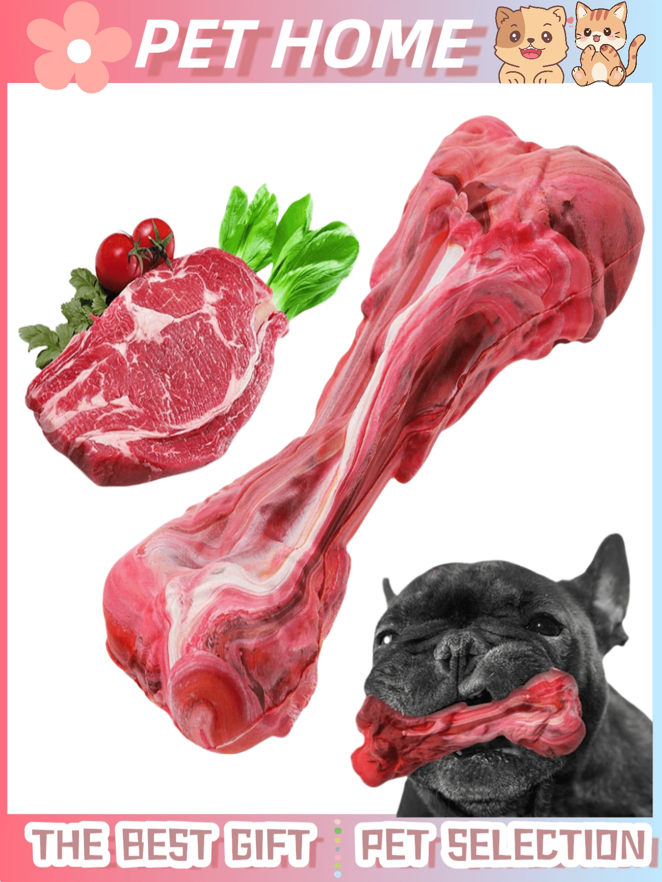 Unbreakable Dog Toys For Aggressive Chewers, Extremely Hard Toys For Small/Medium/Large Breeds, Original Dog Bone Chew Toys, Durable Dog Toys, Tough Dog Toys, Meat Flavored, Prepared Dog Bones Keep Dogs Busy - Large Rubber Realistic Dog Bone Pet Supplies,