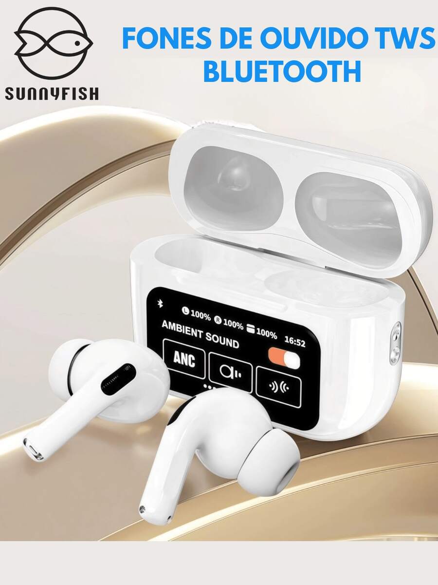 A9 Pro TWS Bluetooth Earphones - Smart Touch, Noise Cancellation And Long Battery Life - trắng - Xem 1