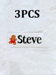 1/3/5pcs Personalized Labels, Christmas Pattern Name Stickers, Multiple Sizes Available, Customized Name Label Stickers, Custom Stickers, Name Stickers, Date Stickers, DIY Gifts, Handmade, Handwritten Font, Wedding Stickers, Gift Stickers. Customizable Holographic Name Stickers, Suitable For Water Bottles. - Multicolor (Christmas Style) - View 19