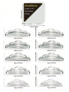 Self-Adhesive Eyelash Lift Kit: 10 Shields In 5 Sizes, No Glue Needed, Reusable Curling Rods For Lash LaminationSelf-Adhesive Eyelash Lift Kit: 10 Shields In 5 Sizes, No Glue Needed, Reusable Curling Rods For Lash Lamination - Clear - View 4