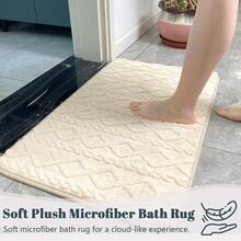 Thảm chống trượt phòng tắm, thảm trải sàn thấm hút trang trí nhà cửa phòng tắm, thảm hình thoi dày mềm mại cho phòng tắm, phòng giặt, phòng ngủ, lối vào, bồn tắm, thảm nhỏ chống trượt nhanh khô - Màu Khaki - Xem 7