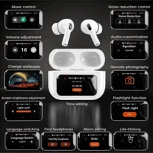 A9 Pro TWS Bluetooth Earphones - Smart Touch, Noise Cancellation And Long Battery Life - trắng - Xem 5