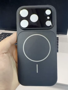 17 风格升级款：原装大窗口磁吸保护壳，兼容 17/16/15/14/13 Air/17 Pro Max – 支持无线充电，磨砂质感