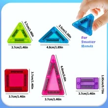 26/37pcs Mini Magnetic Building Blocks, Magnetic Construction Tiles With Iron Box, Portable STEM Travel Toy, Suitable For Boys And Girls Birthday, Holiday, Christmas Gift - Multicolor - View 6