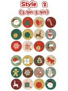 1pc (3.9in-5.9in)/ 1pc A4 (7.8in-12.2in) Christmas Advent Calendar Number Stickers,1-24 Christmas Countdown Calendar Stickers,Christmas 1-24 Number Stickers,Xmas Countdown Calendar Stickers DIY,Christmas Countdown Office & School Supplies Party Gift Seal Sticker,Scrapbook Supplies,Halloween Decor,Teacher Accessories,School Supplies