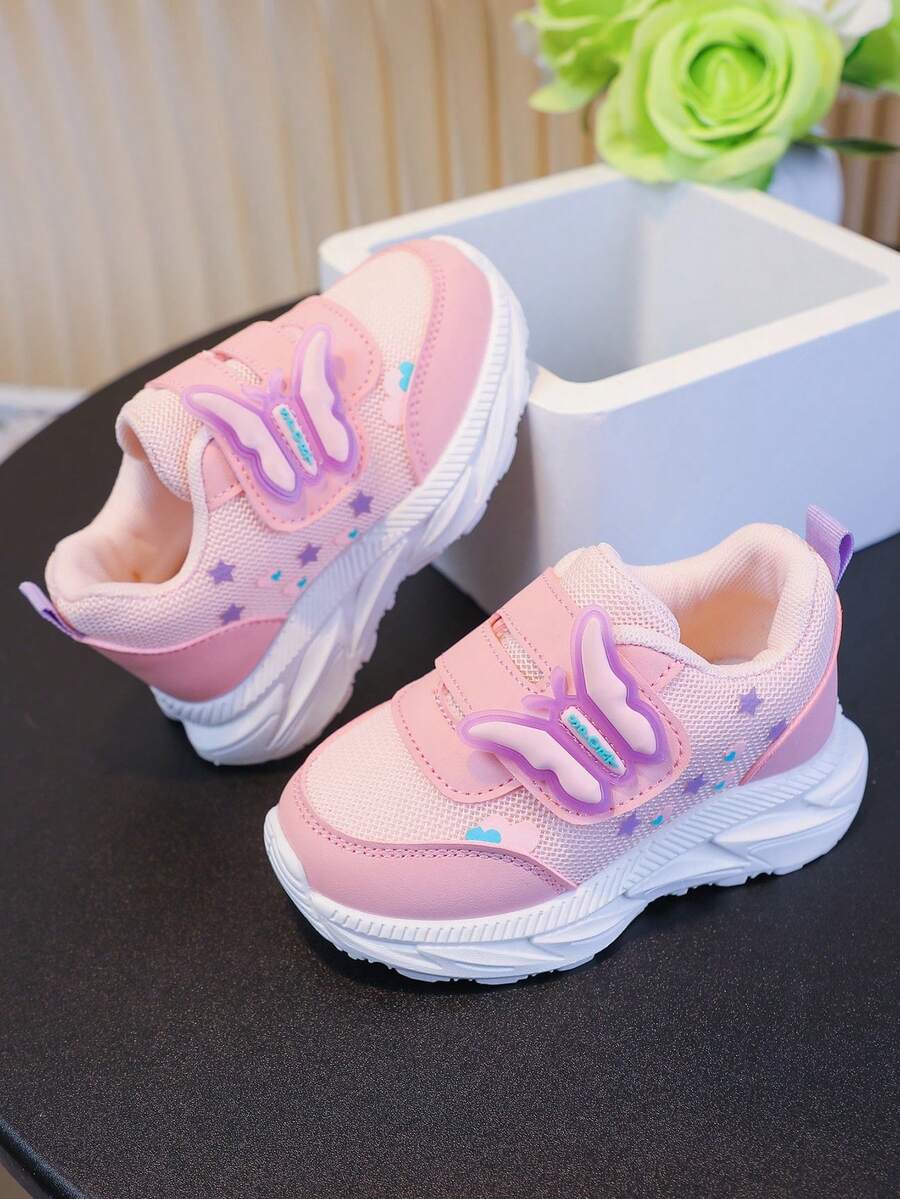 1 Pair Kids Fashion Sneakers, Spring New Korean Style Children Casual Shoes, Versatile For Boys And Girls - Pink - View 1