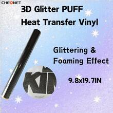 Pegatinas de vinilo con brillo 3D blanco CHEONET - Multicolor, adecuadas para camisetas DIY, bolsas, decoraciones navideñas, suministros para bodas DIY, vinilo de transferencia térmica para todas las máquinas de corte, fácil de cortar - Multicolor - Ver 29