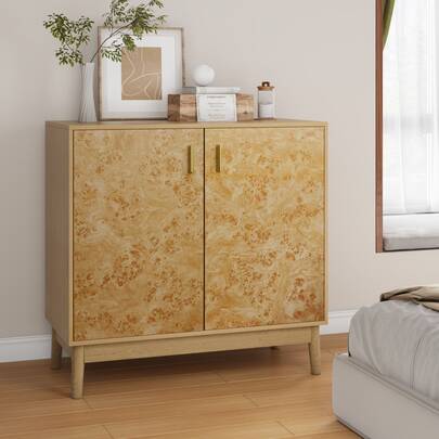 Wooden Cabinets With Solid Wood Legs, Freestanding Sideboards With Adjustable Shelves And Multifunctional Decorative Cabinets In Country Style, Suitable For Living Rooms, Hallways And Entrances.