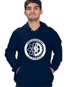 Unisex Electrical Engineering Sweatshirt With Kangaroo Pocket And Adjustable Hood. - Navy Blue - View 1