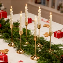 （3个/6个/12个）单烛台金属烛台，桌面装饰，烛光晚餐，拍照道具，结婚纪念日，家居酒店装饰，生日礼物，适用于餐桌中心装饰，婚礼，餐饮，派对（不含蜡烛）