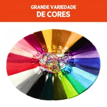 NYBC Pingente De Seda Tassel 7 Cm - Franja - Pacote Com 100 Unidades - Diversas Cores - Amarelo Bebe Nº 104 - Visão 6