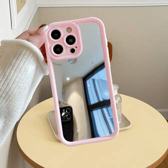 1pc Perforated Design Mirror Phone Case Compatible With IPhone17/IPhone17Pro/IPhone17ProMax/IPhoneAir-GalaxyS25Ultra/S24Ultra/S23Ultra/S25FE/S25EDGE/A07/A17-Infinix-Redmi