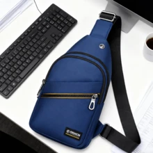 Bolso bandolera informal para hombre Diseño minimalista con múltiples opciones de color Amplia capacidad para los objetos esenciales del día a día Correa ajustable para el hombro en tejido resistente Cómodo y versátil Bolso bandolera para hombre para ir al trabajo - Azul - Ver 4