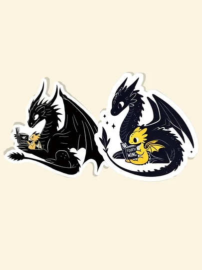 1 件龙阅读贴纸，书卷气贴纸，爱书人礼物，可爱又艺术，非常适合笔记本电脑、水瓶、手机壳、笔记本等，易于粘贴，高品质光面处理，防紫外线，耐刮擦，独特多彩的艺术品，是爱书人的理想选择