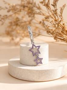 1pc Fashionable Luxury Star Cubic Zirconia Navel Ring, Body Piercing Jewelry For Women, Party Accessory - Star - View 10