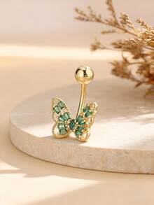 1 件休闲可爱蝴蝶锆石肚脐环，适合女士，穿孔身体首饰派对 - 蝴蝶型 - 查看 5