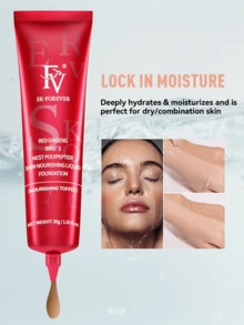 Fond de teint mat imperméable FV - Effet maquillage longue tenue, couvrance moyenne à élevée, formule légère contrôlant la brillance, anti-cernes imperméable, fond de teint couvrance intégrale, primer professionnel, convient aux peaux mixtes/grasses, 30g