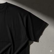 Men's Streetwear T-Shirt, Oversized Blouse, 100% Cotton, Premium Knit - Black - View 5