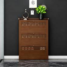 Zapatero Organizadors De Madera Moderno 105cm | Gabinete De Almacenamiento De Zapatos - Marrón - Ver 3