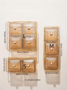 1Set Amber Glass Snack Plate & Tray Set - Christmas Gift For Candy, Nuts & Cookies, Decorative Storage For Kitchen & Holiday Gatherings - 琥珀色 - 查看 2