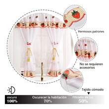 Cortinas de cocina bordados transparente 2m x1.5m doble capa para ventana decoración del hogar filtrado de luz estilo campestre elegante con girasoles o tuplipan - FRESCA - Ver 3