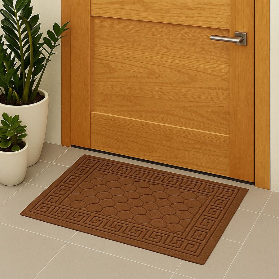 Entrance Door Mat Kit 40 X 60 Cm Non-Slip Rubber 1 Or 2 Pieces Decorative Slim Habitat - 鏽棕色 - 查看 1