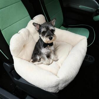 BLACKPUPPY All Season Pet Cat Dog Car Seat Cushion, Plush Car Bed For Small/Medium Pets