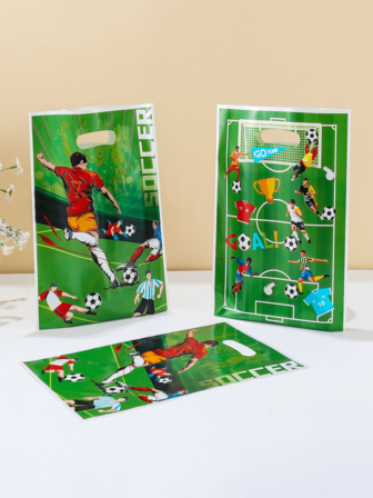 10/30/50 Pcs Football Pattern Gift Packaging Bags, Football Party Gift Bags, Plastic Packaging Tote Bags, Football Party Decoration Supplies, Fan Meeting Theme Party Gift Packaging Supplies, Birthday Party Decoration, Bachelor Party Decoration, Football Theme Party Decoration Supplies, Babe Shower Gifts, Gender Revealing Party Supplies, Party Gift Bags, Gift Packaging Supplies