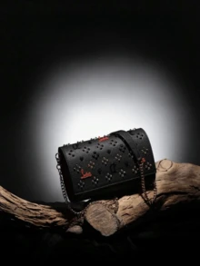 Brand Luxury Customized Letter Small Crossbody Chain Bag, Fashionable Matching Elegant Evening Dress, Great Gift For Female Friends, Classmates, Family - Black - View 3