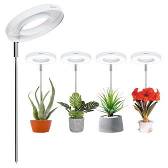 4pcs,Desktop Grow Light With Full Spectrum, Built-In 2/4/8H Timer & Multiple Brightness Levels, Height Adjustable LED Plant Lamp For Office Succulents, Home Herbs, And Small Plants.