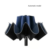 1pc 10-Rib Super Large Umbrella With Reverse Folding, Business Style Casual Lightweight Portable UV Protection Umbrella, Windproof Waterproof Multi-Function Rain Umbrella, Available In Multiple Colors For Men And Women