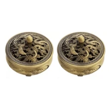 Mini Dragon And Phoenix Tripod Incense Burner, Bronze Retro Sandalwood Incense Burner, Hollow Cover, Smooth Smoke Flow, Small And Exquisite, Ingeniously Crafted, Placed On The Tea Table, Desk Has A Unique Charm Gifts Birthday Graduation - Bronze - View 11