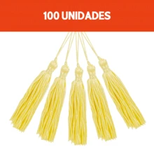 NYBC Pingente De Seda Tassel 7 Cm - Franja - Pacote Com 100 Unidades - Diversas Cores - Amarelo Bebe Nº 104 - Visão 3