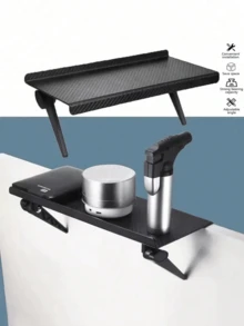 1pc Computer/TV Screen Storage Rack, Wireless Router & Set-Top Box Holder, Hole-Free Storage Organizer