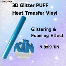 Pegatinas de vinilo con brillo 3D blanco CHEONET - Multicolor, adecuadas para camisetas DIY, bolsas, decoraciones navideñas, suministros para bodas DIY, vinilo de transferencia térmica para todas las máquinas de corte, fácil de cortar - Multicolor - Ver 35