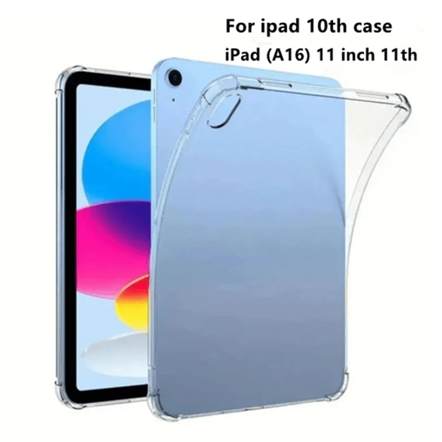 1pc Full Transparent High-Raised Anti-Fall Bumper IPad Tablet Protective Case, Suitable For IPad (A16) 11th Generation 2025 /10th Apple Models, Clear Back Shell For DIY - Clear - View 1