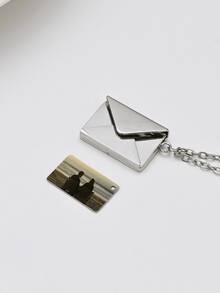 1pc Customizable Necklace,Custom Fashion Necklace,Personalized Envelope Locket Necklace With Customized Name/Message And Family/Pet/Couple Photo, Suitable For Birthday/Valentine/Anniversary - Multicolor - View 10