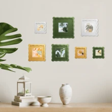 Pink Wavy Photo Frame, Available In 4x4 Inch, 4x6 Inch, 5x7 Inch, 8x10 Inch. Creative Design, Perfect For Home Decor To Display Photos Of Family And Friends. Also An Ideal Mother's Day Gift. - Multiple Sizes/Colors Available (Photo Not Included). - Multicolor - View 4