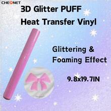 Pegatinas de vinilo con brillo 3D blanco CHEONET - Multicolor, adecuadas para camisetas DIY, bolsas, decoraciones navideñas, suministros para bodas DIY, vinilo de transferencia térmica para todas las máquinas de corte, fácil de cortar - Multicolor - Ver 37