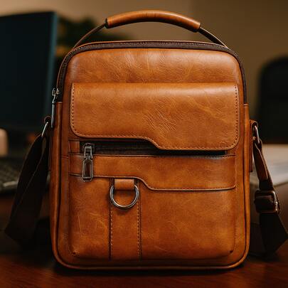 Bolsa De Ombro Masculino Em Couro Transversal Sholder Bag