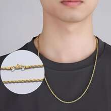 Men's Bahian Gold Cord Necklace Made Of Genuine Stainless Steel - Gold - View 1