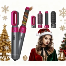 UKLISS 2026 升级版 5 合 1 热风造型器 - 多功能美发工具，配有可更换刷头，男女皆宜的理想礼品套装，独特的美容礼品之选 - 查看 4