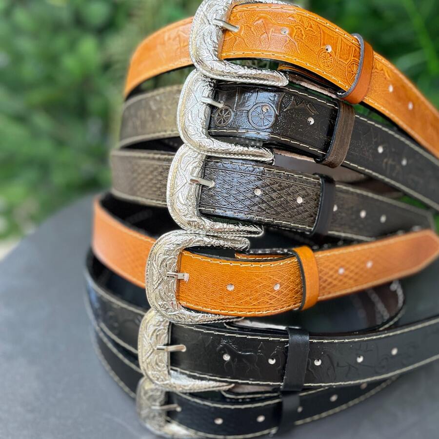 1 Country Belt Genuine Leather Horse Print Or Scale Effect - Xe - Xem 1