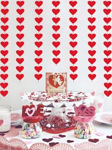72件装 - 红色毛毡心形挂饰，婚礼窗帘装饰，心形毛毡，适用于浪漫室内婚礼、情人节装饰、家庭办公室、结婚纪念日、生日派对、家居装饰、房间装饰、墙面装饰礼品、生日毕业典礼
