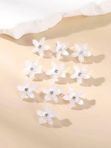 10 chiếc vòng cài tóc hình hoa trang trí, bông tuyết thanh lịch, thích hợp cho ngày Valentine, đi học, đi nghỉ mát, dự tiệc, phụ kiện tóc, phụ kiện đội đầu, kẹp tóc, phong cách Boho, du lịch, sinh nhật. - trắng - Xem 5