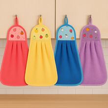 Kit Of 3 Colorful Hand Towels With Fruit Print For Hanging Kitchen Bathroom Decorative Soft - Multicolor - View 1