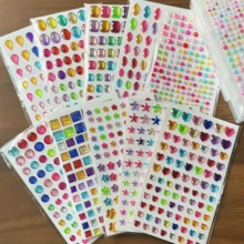 10/2/1pc Gem Sticker Craft Diamond Sticker Set - Self-Adhesive Rhinestone Jewelry Stickers, Handmade Gem Rhinestone Stickers, Acrylic Shiny Heart-Shaped Stickers, Craft Decorative Pearls - Multicolor - View 1